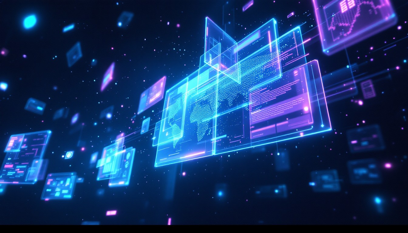 Free Floating Digital Interface Image - Holographic, Cyberpunk ...
