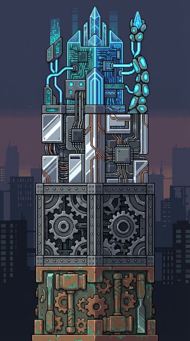 Free Technology Evolution Tower Image - Pixel, Tower, Cyberpunk ...
