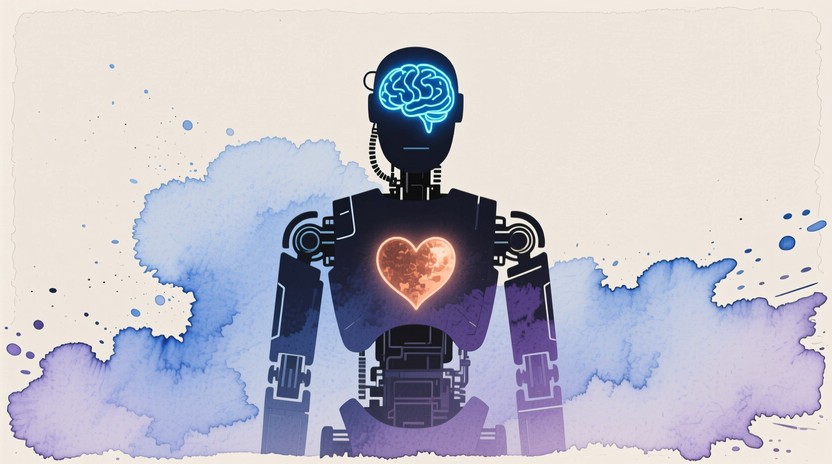 Free Compassionate Robot Heart Image - Robot, Illustration, Minimalist ...