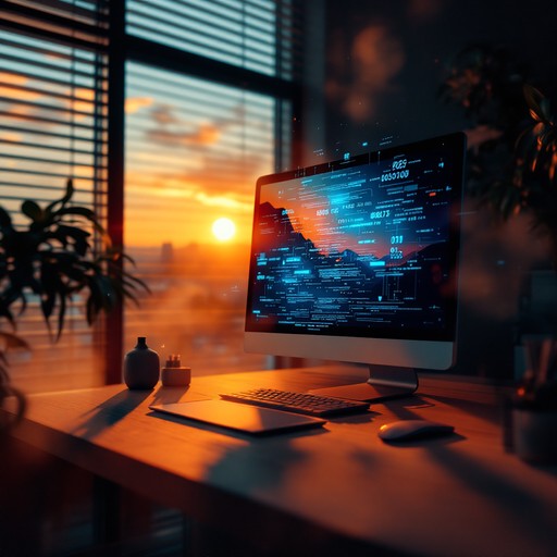 Free Sunset Workspace View Image - Sunset, Workspace, Computer ...