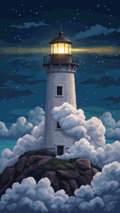 Free Beacon Through Fog Image - Lighthouse, Beacon, Pixel | Download at ...