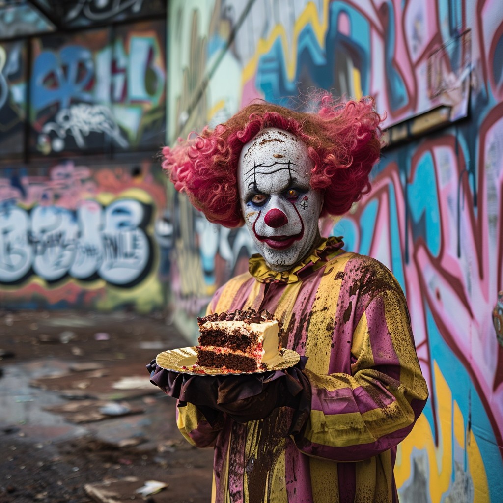 Free Clown holding cake Image - Clown, Cake, Graffiti | Download at ...