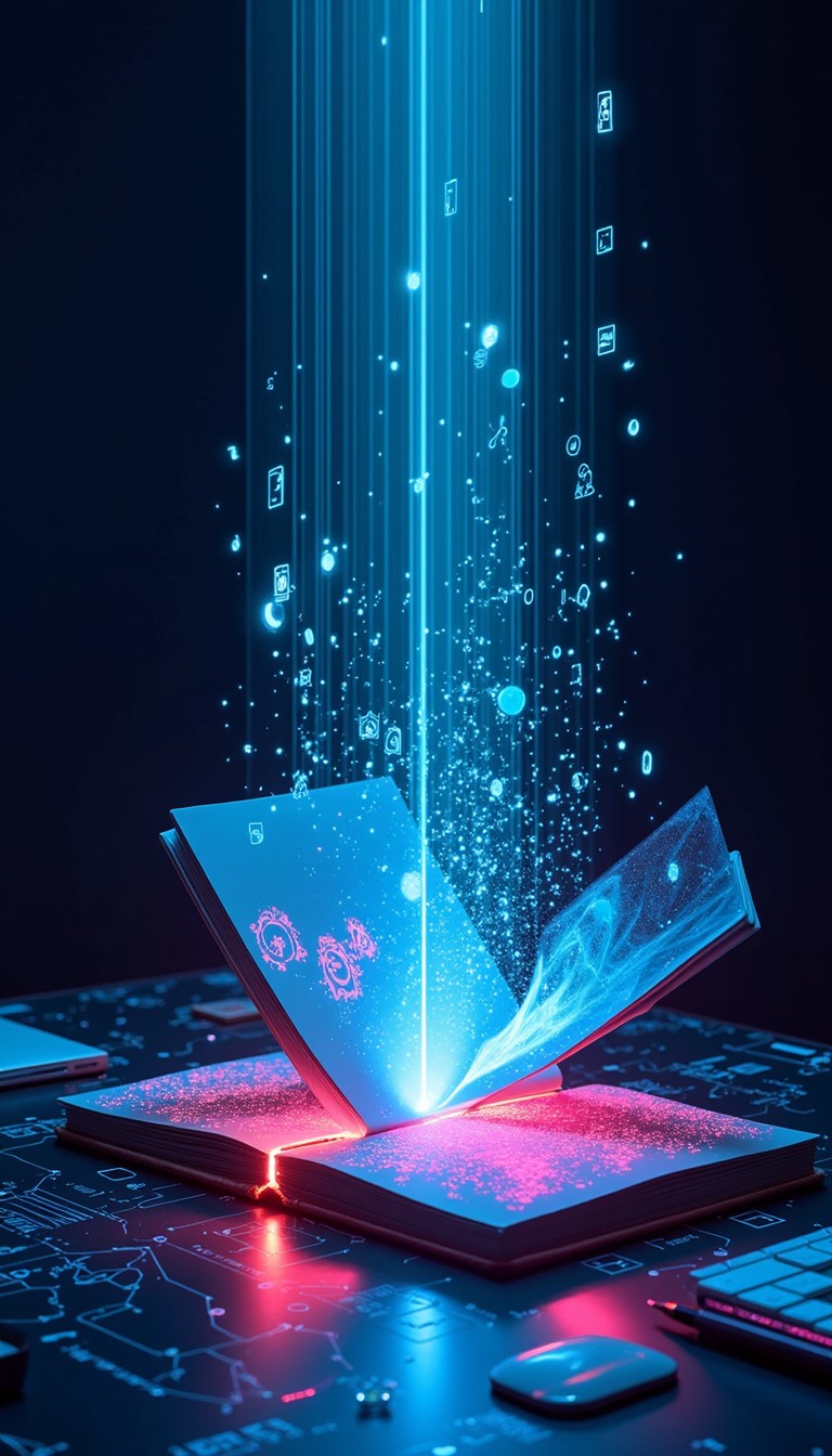 Free Digital Knowledge Ascends Image - Futuristic, Holographic ...