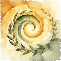 Free Spiraling Wheat Circle Image - Spiral, Wheat, Watercolor ...