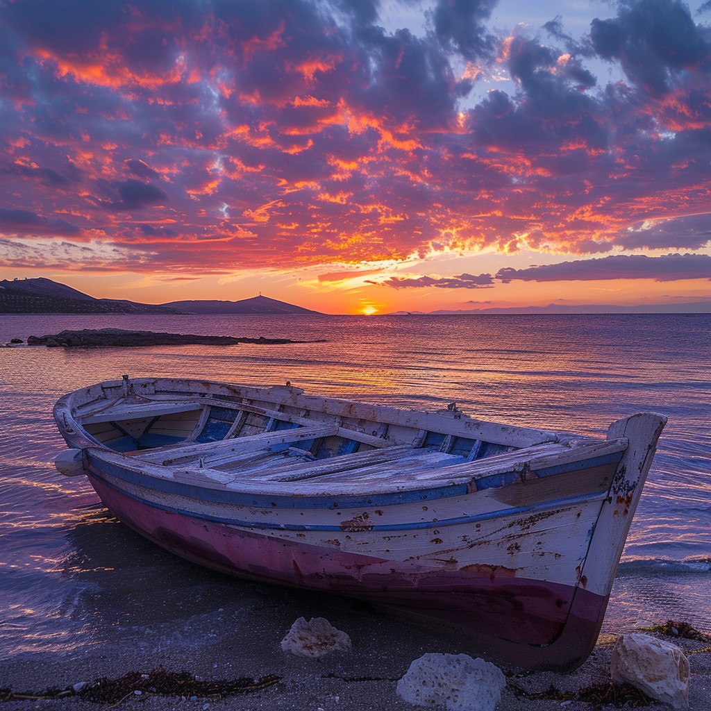 Free Sunset Boat Serenity Image - Sunset, Boat, Sea | Download at StockCake