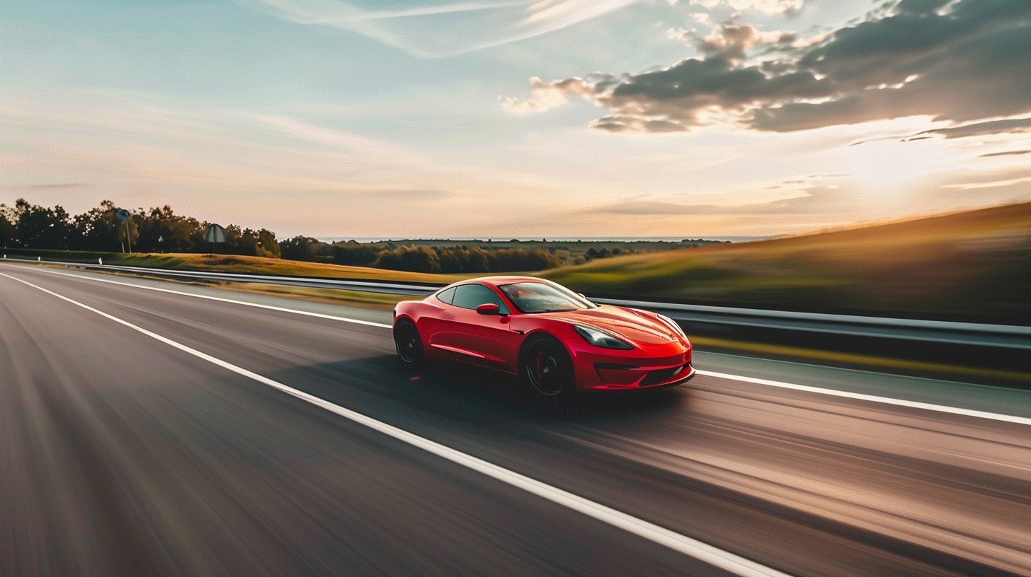 Free Speeding Red Car Image - Speed, Car, Sunset | Download at StockCake