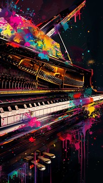 Free Cosmic Piano Vibes Image - Abstract, Art, Piano | Download at