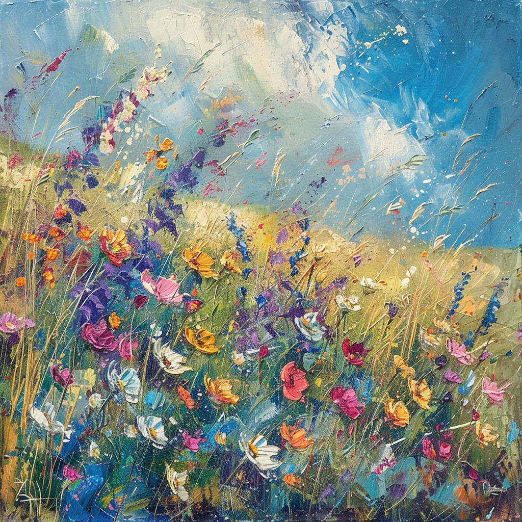 Free Vibrant Floral Art Image - Painting, Flowers, Colors | Download at ...