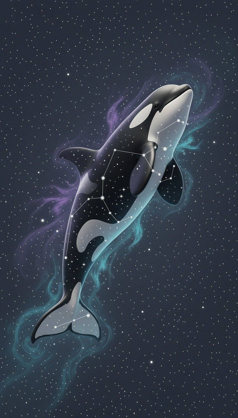 Download Cosmic Orca Ascending Image - Orca, Whale, Space | StockCake