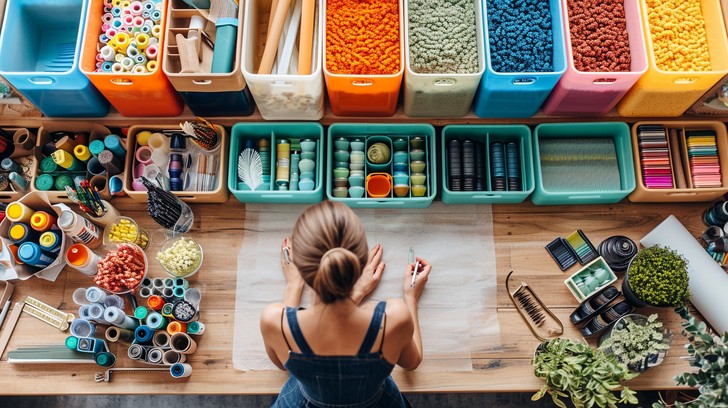 Free Colorful Craft Station Image - Crafts, Creativity, Beads ...