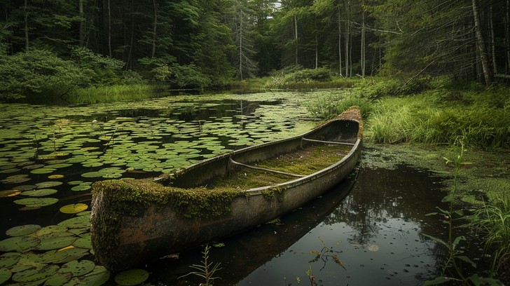 Free Serene Nature Escape Photo - Forest, Pond, Canoe | Download at ...