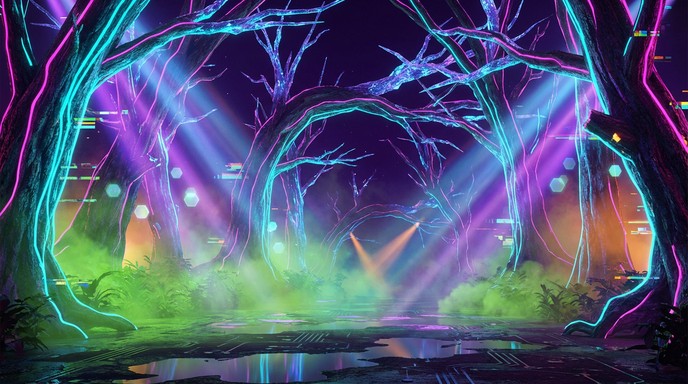 Free Neon Forest Dreams Image - Neon, Cyberpunk, Forest | Download at ...