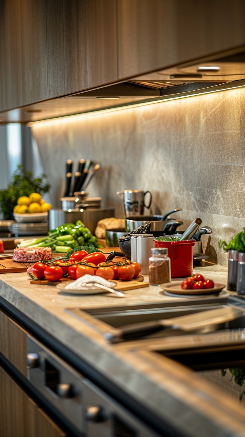Free Kitchen Preparation Scene Image - Kitchen, Vegetables, Cooking ...
