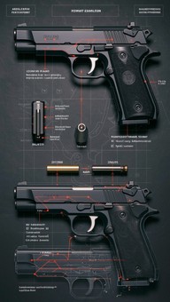 Free Pistol Technical Diagram Image - Pistol, Firearm, Diagram ...