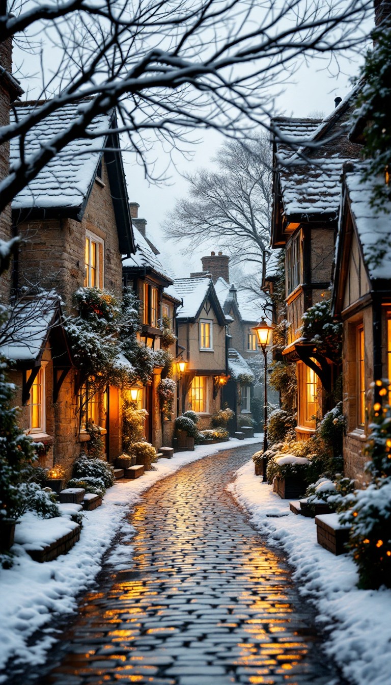 Free Snowy Village Evening Image - Winter, Snow, Village | Download at ...