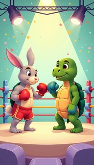 Free Friendly Animal Boxers Image - Rabbit, Turtle, Boxing | Download ...