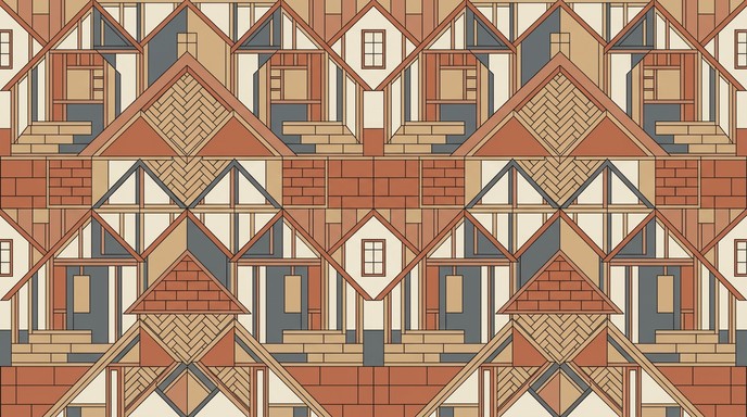 Geometric House Patterns Free Geometric House Tessellation Image - Pattern, Geometric, House ...