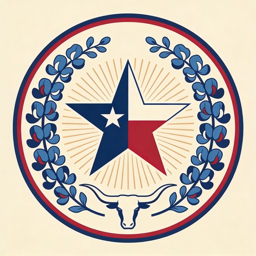 Download Texas Pride Badge Image - Texas, Star, Bluebonnet | StockCake
