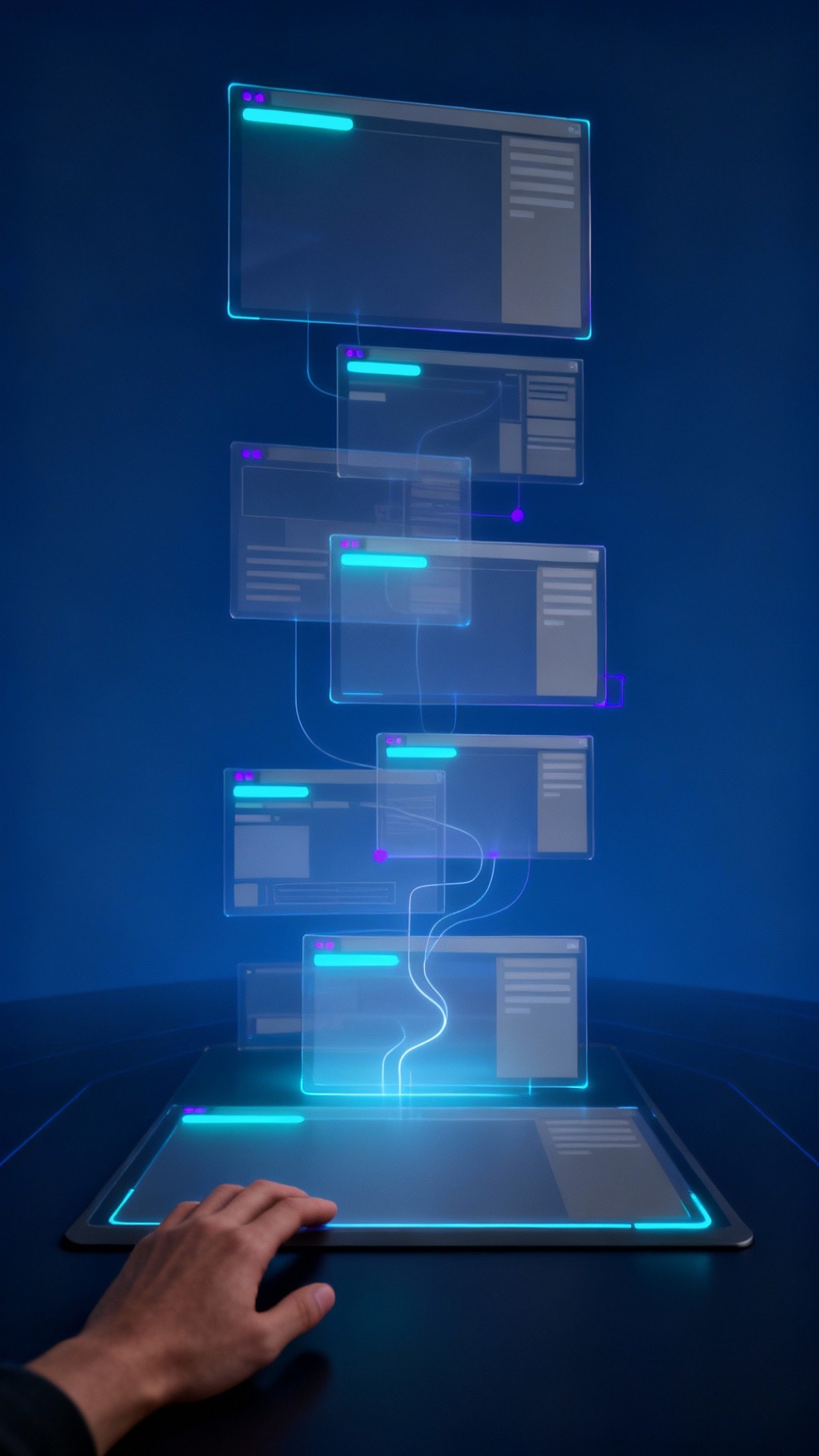 Free Floating Virtual Desktop Image - Holographic, Futuristic ...