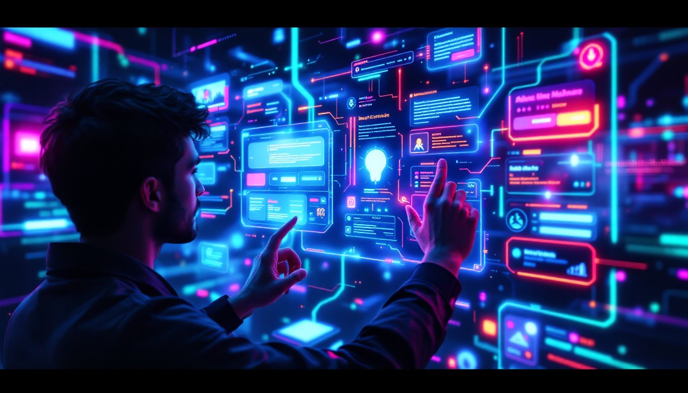 Free Digital Interface Exploration Image - Futuristic, Cyberpunk ...