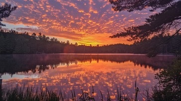 Free Sunset Lake View Image - Sunset, Lake, Forest | Download at StockCake