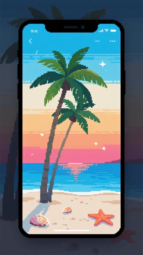 Free Tropical Pixel Sunset Image | Download at StockCake