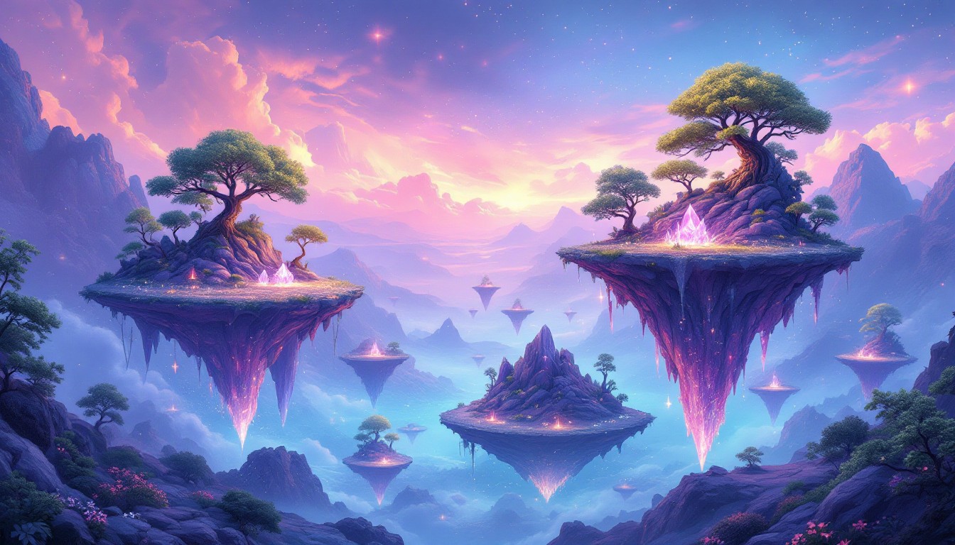 Free Floating Island Paradise Image - Fantasy, Floating, Islands ...