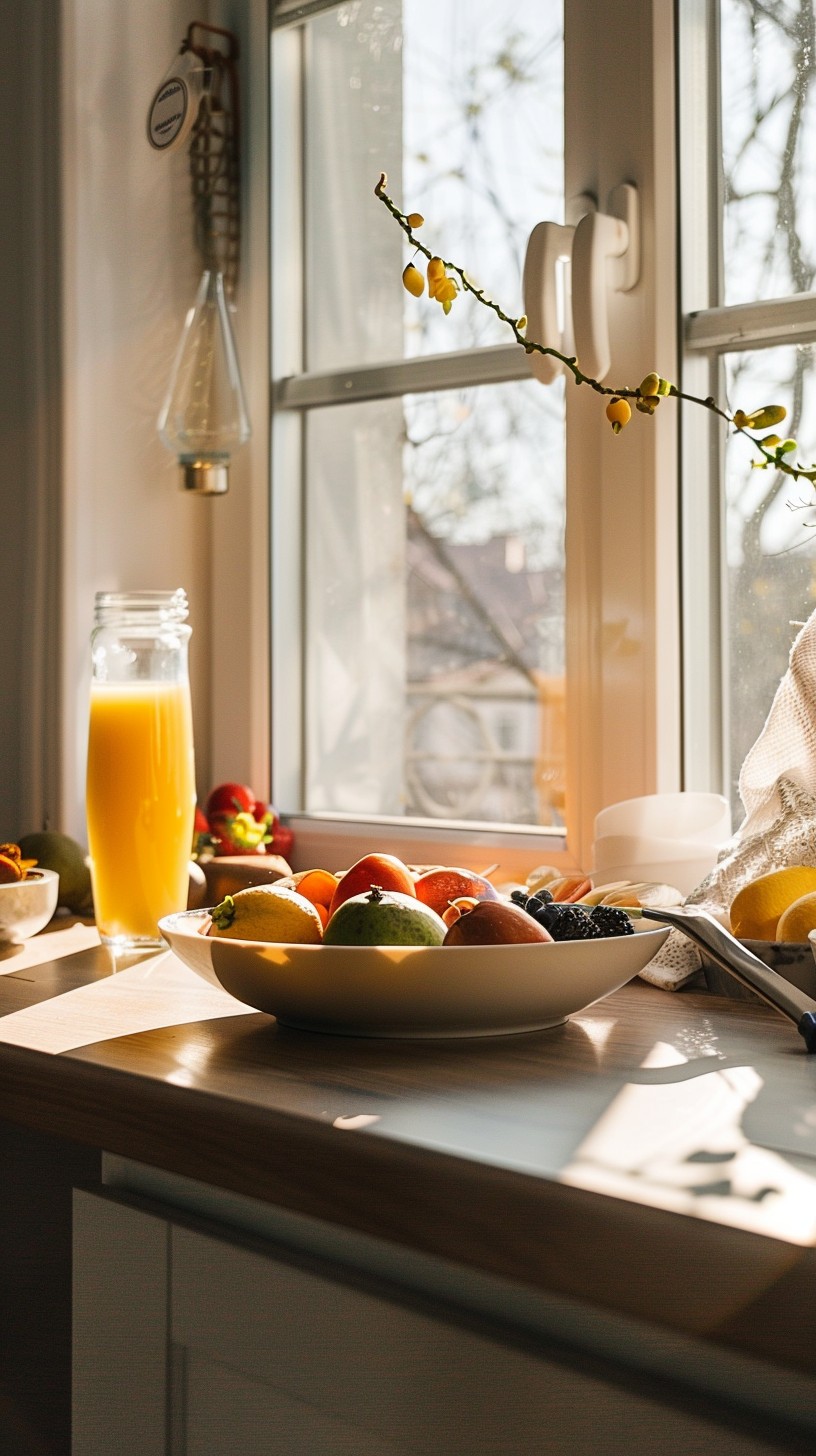 Free Sunny Breakfast Setup Image - Kitchen, Breakfast, Fruits ...