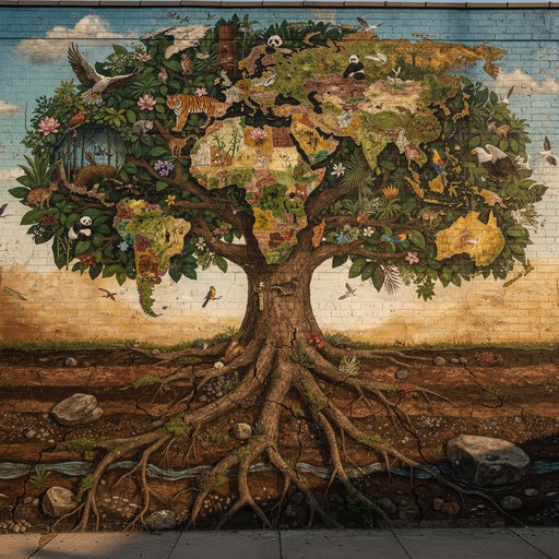 Free World Tree Mural Image - Mural, Tree, Roots | Download at StockCake