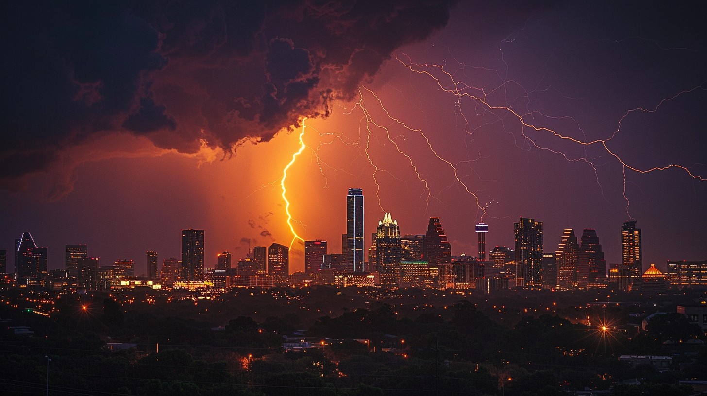 Free City Lightning Strike Image - Lightning, Cityscape, Storm ...