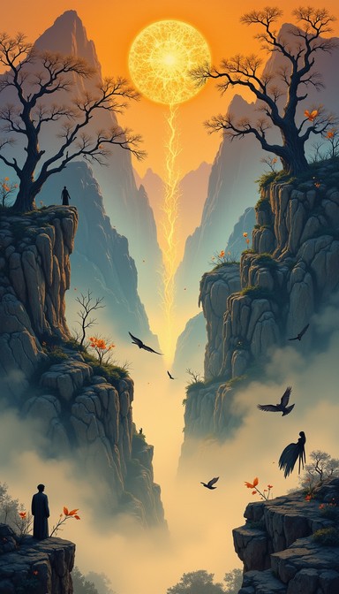 Free Mystical Mountain Realm Image - Mountains, Mist, Golden | Download ...